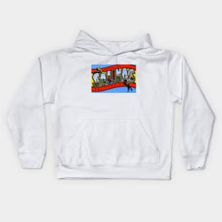 Greetings from Salinas California, Vintage Large Letter Postcard Kids Hoodie